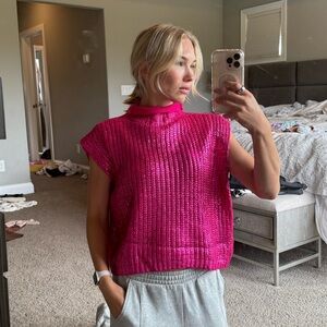 Next Fuchsia Cowl Neck Sweater
